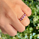 Ruby & Diamond 9ct Yellow Gold Five-Stone Ring