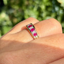 Ruby & Diamond 9ct Yellow Gold Five-Stone Ring