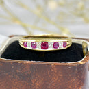 Ruby & Diamond 9ct Yellow Gold Five-Stone Ring