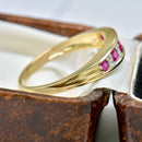 Ruby & Diamond 9ct Yellow Gold Five-Stone Ring
