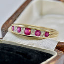 Ruby & Diamond 9ct Yellow Gold Five-Stone Ring