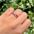 Ruby & Diamond 9ct Yellow Gold Five-Stone Ring