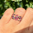 9ct White Gold Ruby Multi-Band Dress Ring