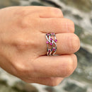9ct White Gold Ruby Multi-Band Dress Ring