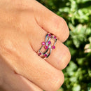 9ct White Gold Ruby Multi-Band Dress Ring