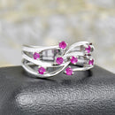 9ct White Gold Ruby Multi-Band Dress Ring
