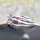 9ct White Gold Ruby Multi-Band Dress Ring