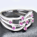 9ct White Gold Ruby Multi-Band Dress Ring