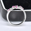 9ct White Gold Ruby Multi-Band Dress Ring