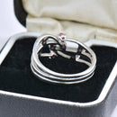 9ct White Gold Ruby Multi-Band Dress Ring