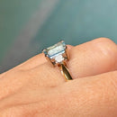 Vintage Aquamarine & Diamond Trilogy Ring in 18ct Yellow Gold (1.30ct)