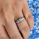 Vintage 2006 18ct White Gold Mixed-Cut Diamond Trilogy Ring (0.58ct)