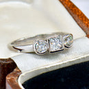Vintage 2006 18ct White Gold Mixed-Cut Diamond Trilogy Ring (0.58ct)