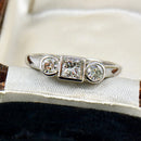 Vintage 2006 18ct White Gold Mixed-Cut Diamond Trilogy Ring (0.58ct)