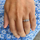Vintage 2006 18ct White Gold Mixed-Cut Diamond Trilogy Ring (0.58ct)