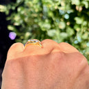 Antique 18ct Yellow Gold & Platinum Old European Cut Diamond Cross-Over Trilogy Ring