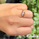 Antique 18ct Yellow Gold & Platinum Old European Cut Diamond Cross-Over Trilogy Ring