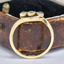 Antique 18ct Yellow Gold & Platinum Old European Cut Diamond Cross-Over Trilogy Ring