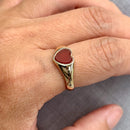 Vintage 1970s Heart-Shaped Carnelian 9ct Gold Signet Ring