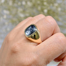 Vintage 9ct Yellow Gold Hematite Intaglio Signet Ring
