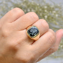 Vintage 9ct Yellow Gold Hematite Intaglio Signet Ring