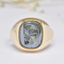 Vintage 9ct Yellow Gold Hematite Intaglio Signet Ring