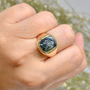 Vintage 9ct Yellow Gold Hematite Intaglio Signet Ring