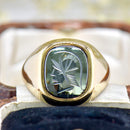 Vintage 9ct Yellow Gold Hematite Intaglio Signet Ring