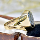 Vintage 9ct Yellow Gold Hematite Intaglio Signet Ring