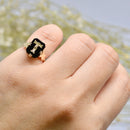 Antique Onyx & 9ct Yellow Gold Initial “T” Signet Ring