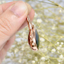 Vintage 1995 9ct Rose Gold Jasper & Black Onyx Swivel / Reversible Pendant