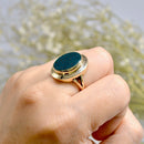 Vintage 1966 Bloodstone 9ct Yellow Gold Statement Signet Ring