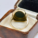 Vintage 1966 Bloodstone 9ct Yellow Gold Statement Signet Ring