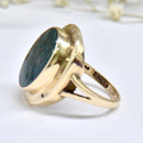 Vintage 1966 Bloodstone 9ct Yellow Gold Statement Signet Ring