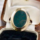 Vintage 1966 Bloodstone 9ct Yellow Gold Statement Signet Ring