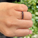 Vintage 1980s 9ct Yellow Gold Garnet Five-Stone Ring