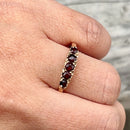 Vintage 1980s 9ct Yellow Gold Garnet Five-Stone Ring