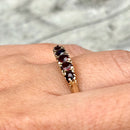 Vintage 1980s 9ct Yellow Gold Garnet Five-Stone Ring