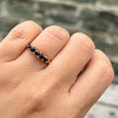 Vintage 1980s 9ct Yellow Gold Garnet Five-Stone Ring