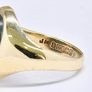 Vintage 1980s Bloodstone 9ct Yellow Gold Signet Ring