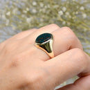Vintage 1980s Bloodstone 9ct Yellow Gold Signet Ring