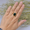 Vintage 1980s Bloodstone 9ct Yellow Gold Signet Ring