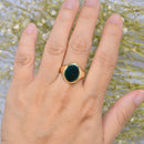 Vintage 1980s Bloodstone 9ct Yellow Gold Signet Ring