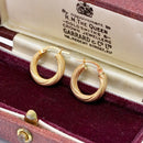 9ct Yellow Gold Twisted Patterned Hoop Earrings