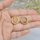 9ct Yellow Gold Twisted Patterned Hoop Earrings