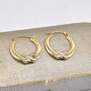 9ct Two-Tone Yellow & White Gold Hoop Earrings