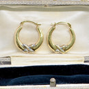 9ct Two-Tone Yellow & White Gold Hoop Earrings