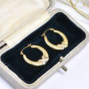 9ct Two-Tone Yellow & White Gold Hoop Earrings