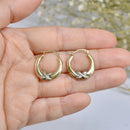 9ct Two-Tone Yellow & White Gold Hoop Earrings