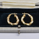 9ct Yellow Gold Twisted Hoop Earrings